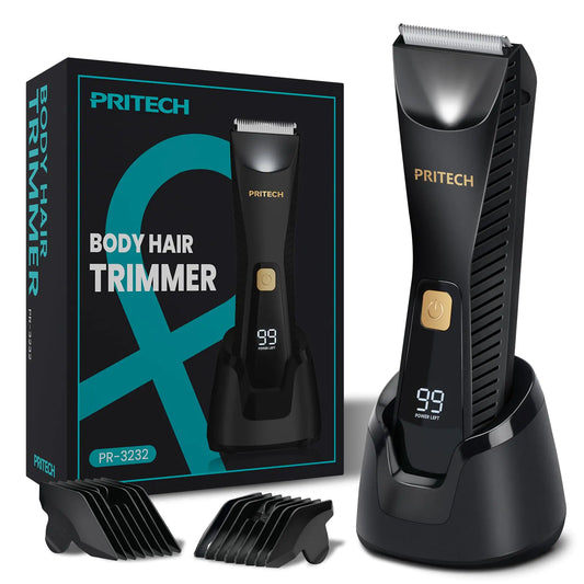 Body Hair Trimmer No Nick No Cut No Razor Burn Mens Shaver with USB Recharge Dock